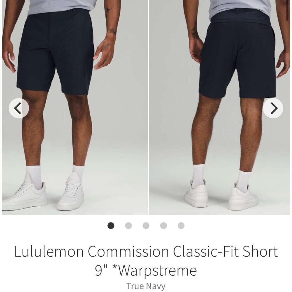 Lululemon Commission classic fit shorts, navy, Size 34 B175